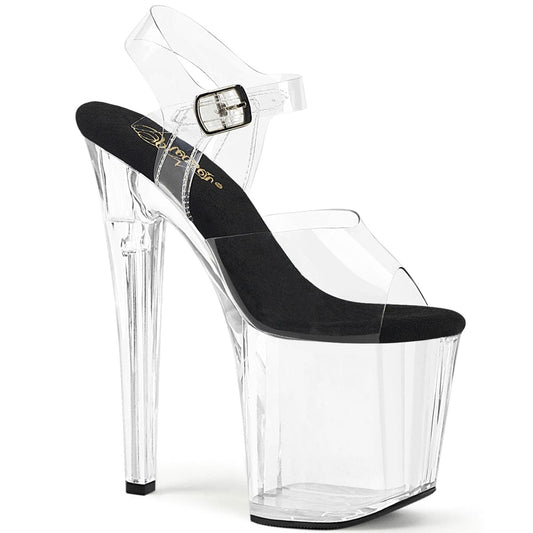 ENCHANT-708 Clear-Black/Clear Pleaser US Size (Women's): 5