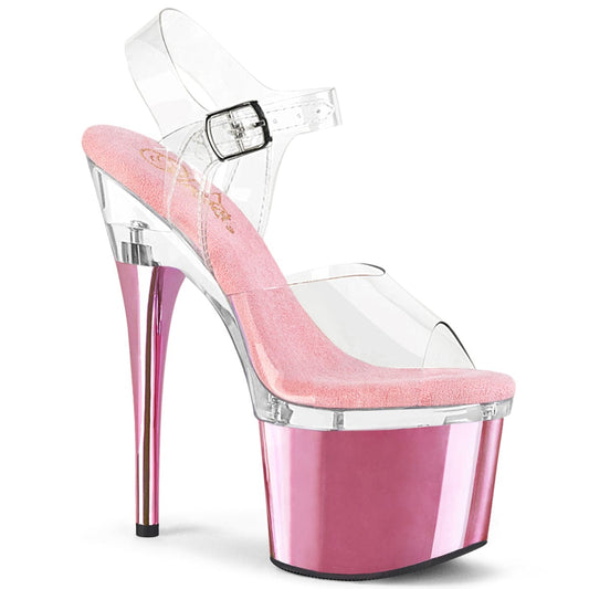 ESTEEM-708 Clear/Clear-Baby Pink Chrome Pleaser US Size (Women's): 5