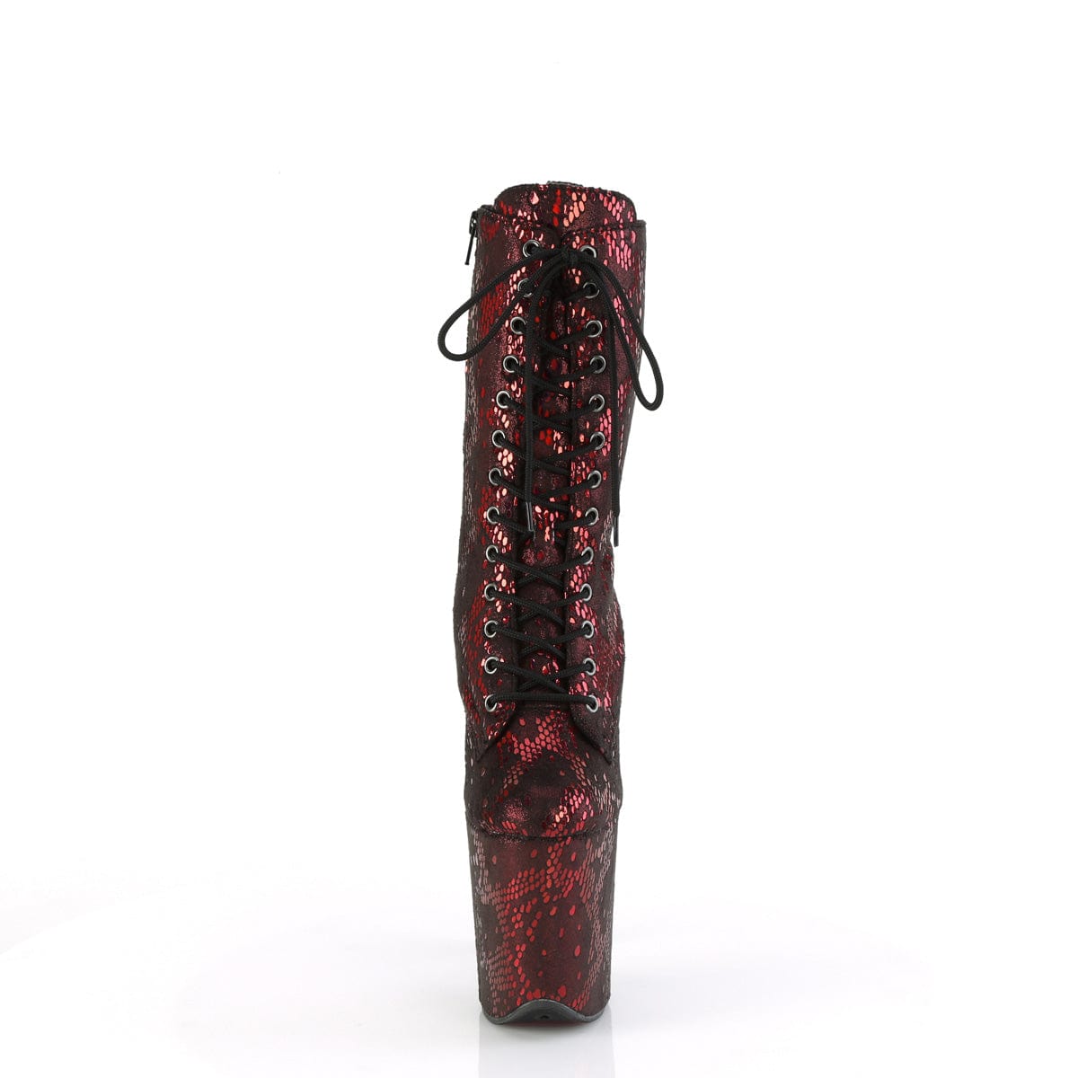 FLAMINGO-1040S Platform Red Metallic Snake Print Fabric/M Pleaser US Size (Women's): 5