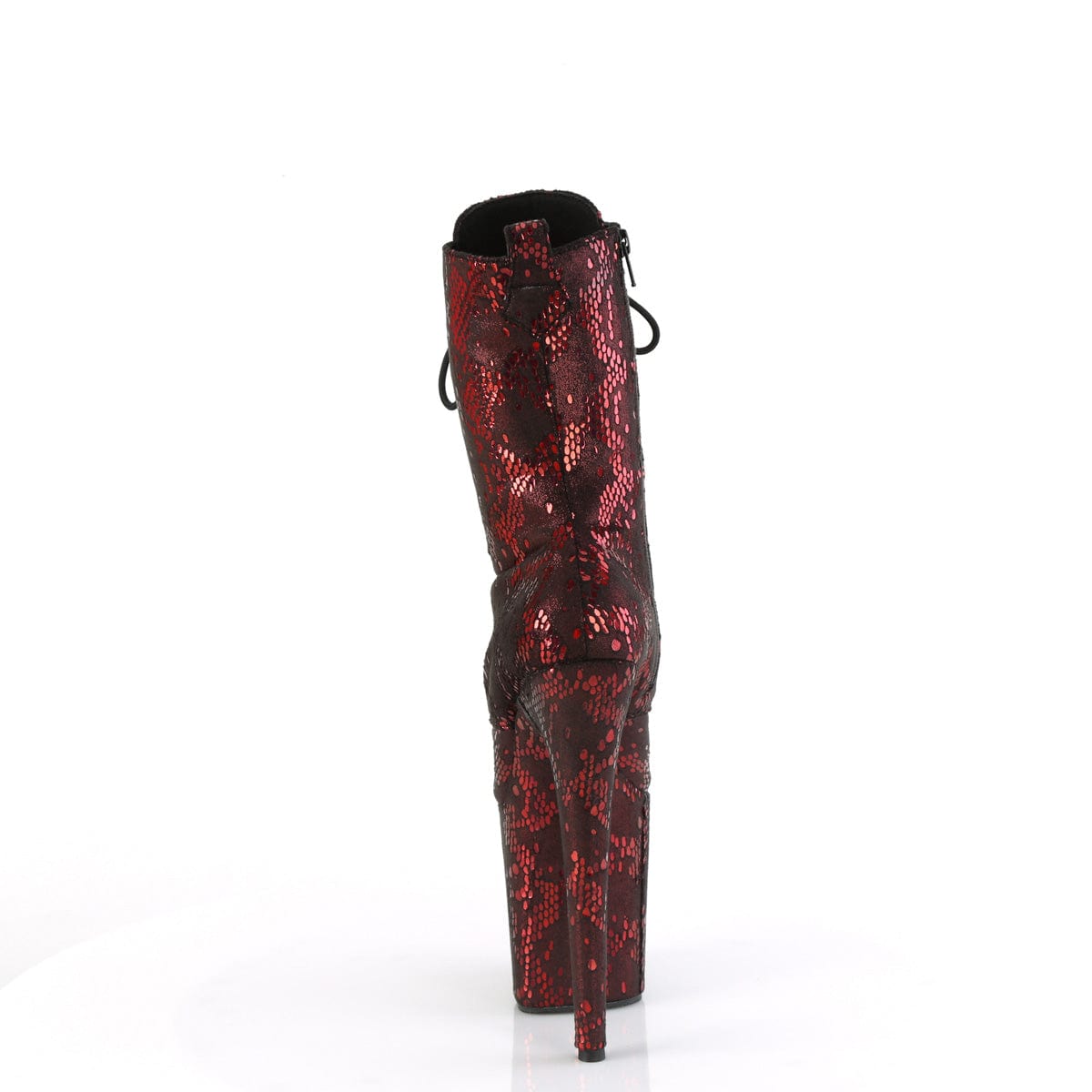 FLAMINGO-1040S Platform Red Metallic Snake Print Fabric/M Pleaser US Size (Women's): 5