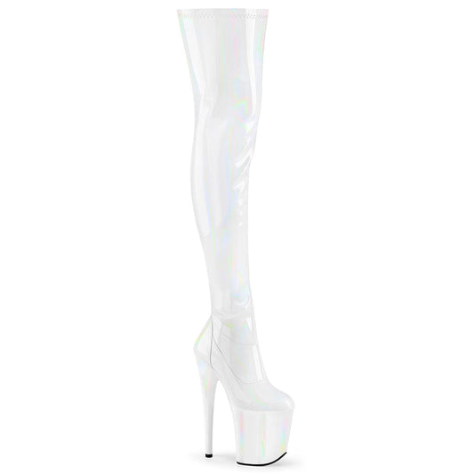 FLAMINGO-3000HWR White Stretch Hologram/White Hologram Pleaser US Size (Women's): 5