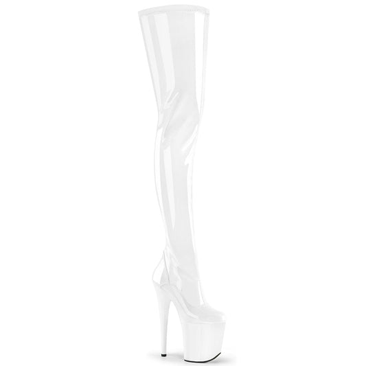 FLAMINGO-4000 White Stretch Patent/White Pleaser US Size (Women's): 5