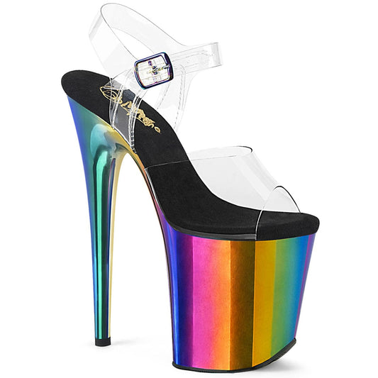 FLAMINGO-808RC Clear/Rainbow Chrome Pleaser US Size (Women's): 5