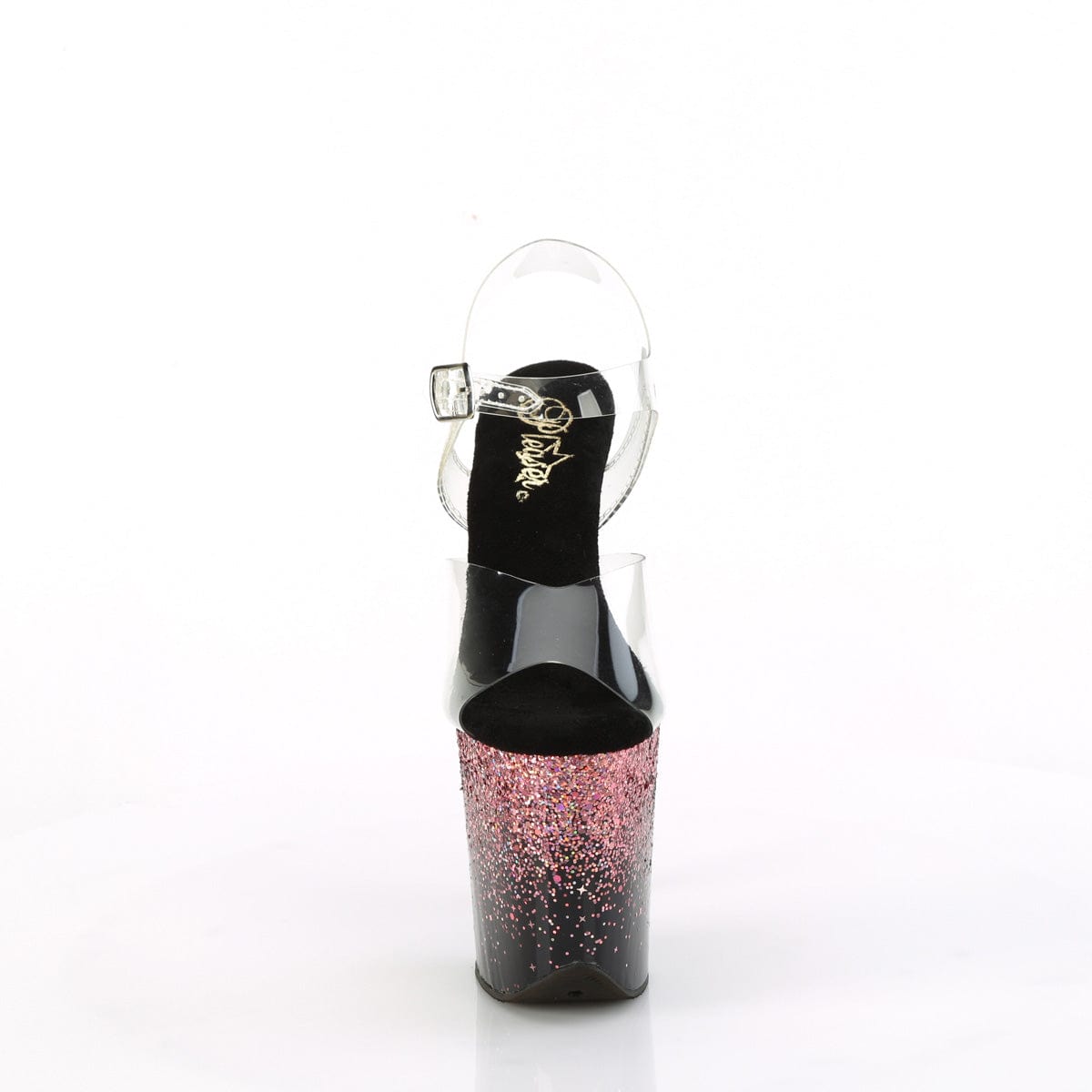 FLAMINGO-808SS Clear/Black-Pink Multi Glitter Pleaser US Size (Women's): 5