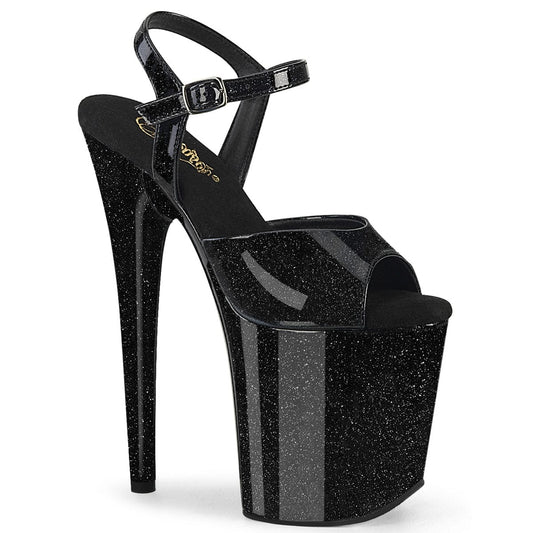 FLAMINGO-809GP Black Glitter Patent/M Pleaser US Size (Women's): 5