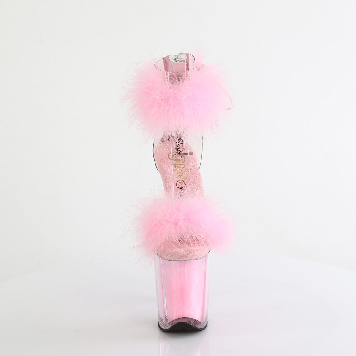 FLAMINGO-824F Clear-Baby Pink Fur/M Pleaser US Size (Women's): 5