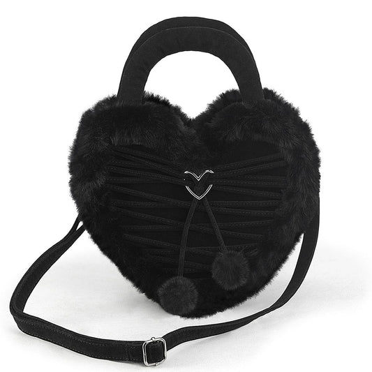 HB-631 Black FAUX SUEDE-FAUX FUR Demonia US Size (Women's): ONE SIZE