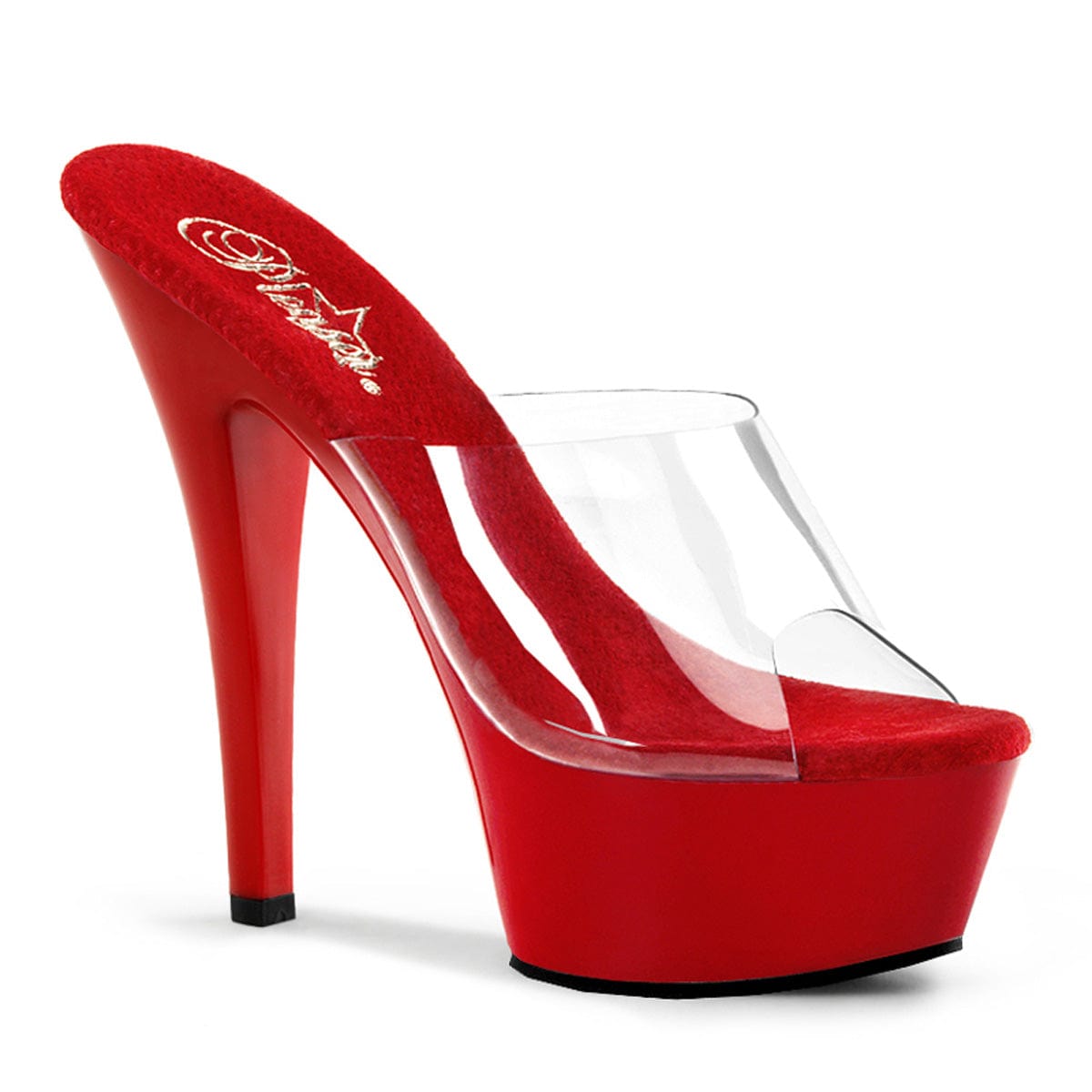 KISS-201 Clear/Red Platform Sandal Pleaser US Size (Women's): 5