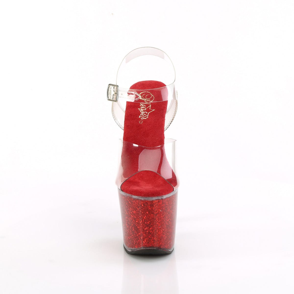 LOVESICK-708SG Clear/Red Iridescent Glitters Pleaser US Size (Women's): 5