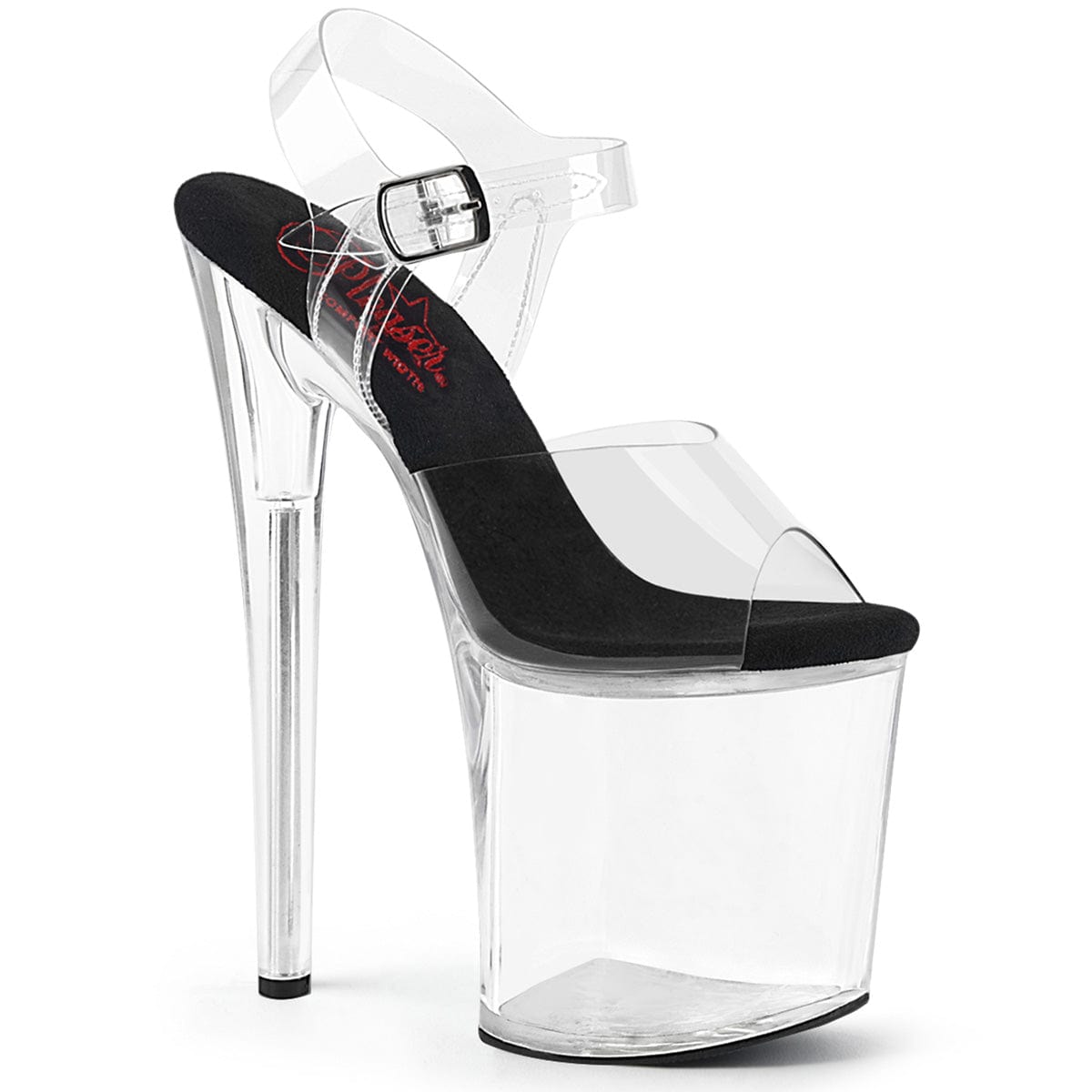 NAUGHTY-808 Clear-Black/Clear Pleaser US Size (Women's): 5