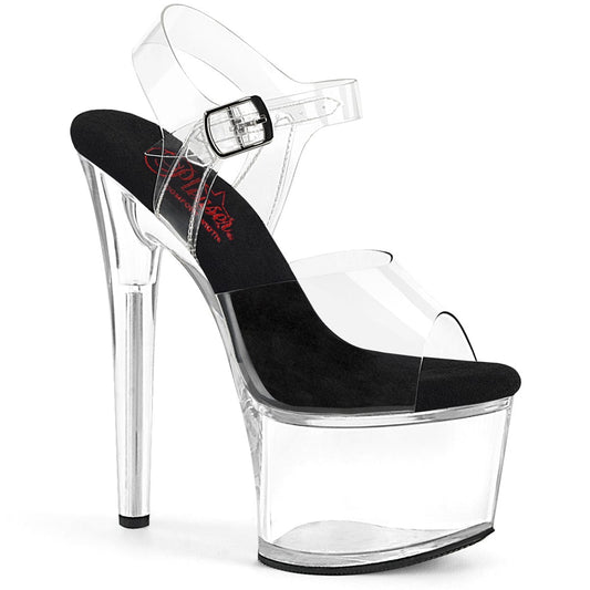 PASSION-708 Clear-Black/Clear Pleaser US Size (Women's): 5