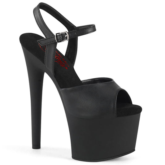 PASSION-709 Black Faux Le/Black Matte Pleaser US Size (Women's): 5