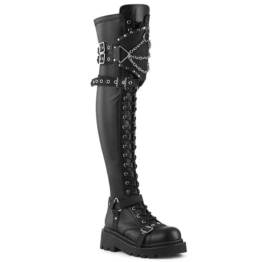 RENEGADE-320 Black Stretch Vegan Leather Demonia US Size (Women's): 6