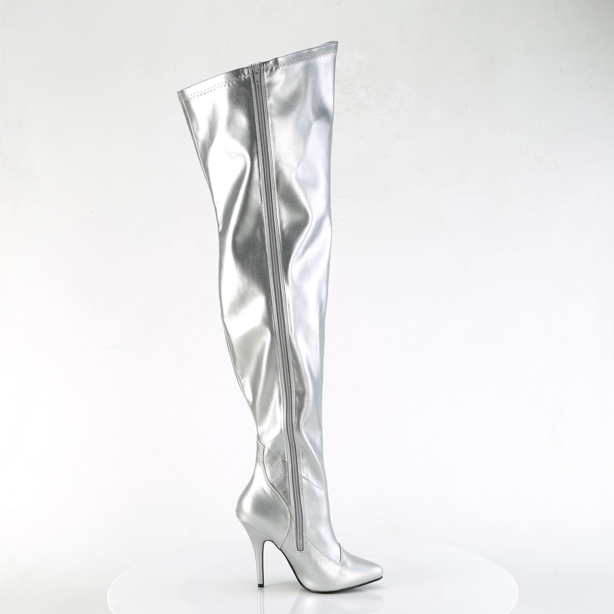 SEDUCE-3000WC Silver Stretch Metallic Pu Pleaser US Size (Women's): 6