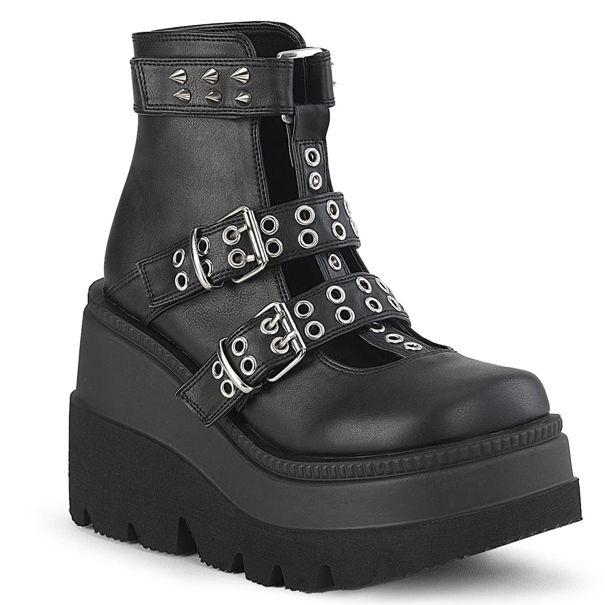 SHAKER-62 Black Vegan Leather Demonia US Size (Women's): 6