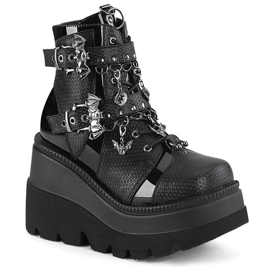 SHAKER-66 Black Vegan Leather Demonia US Size (Women's): 5