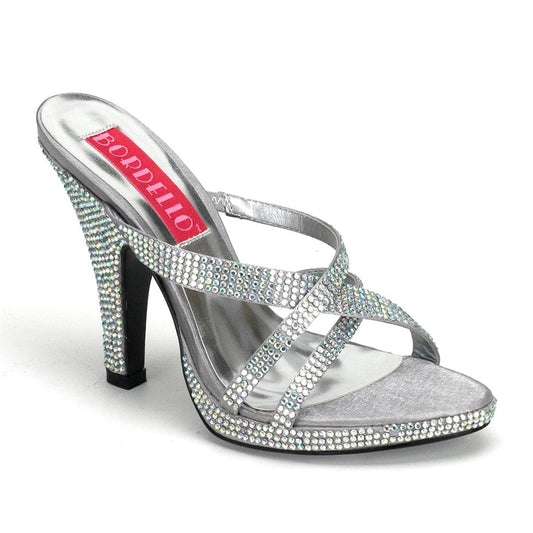 SIREN-02R Iridescent Rhinestone Platform Slide Bordello US Size (Women's): 6