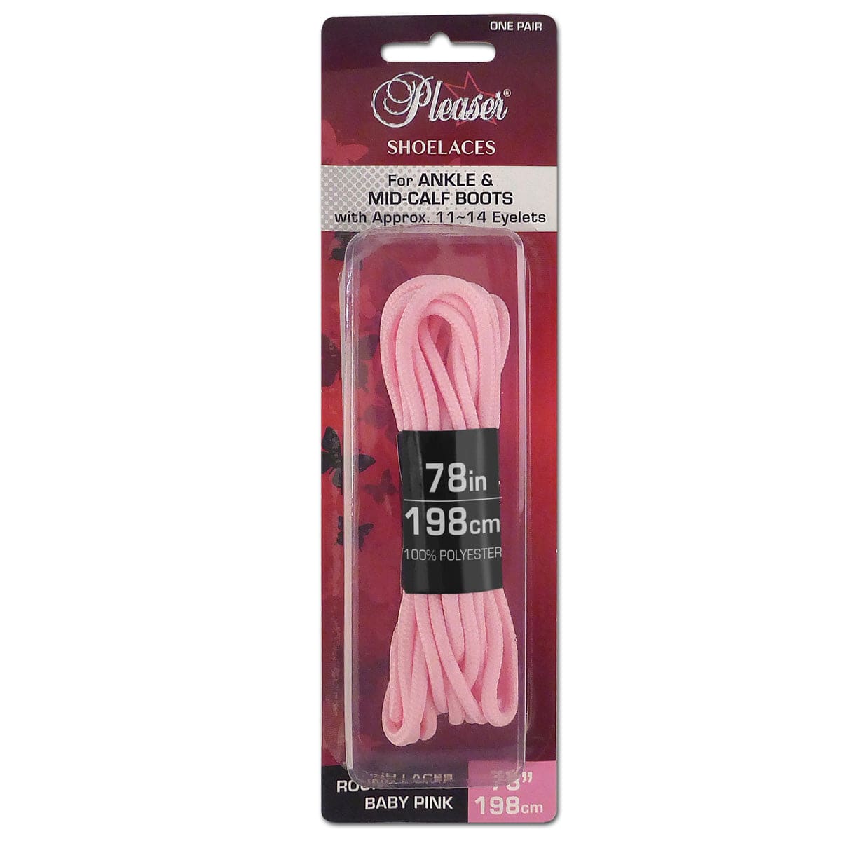 PLEASER Ankle Boot Shoe Laces Shoe Laces Accessories US Size (Women's): ONE SIZE Colour: Baby Pink