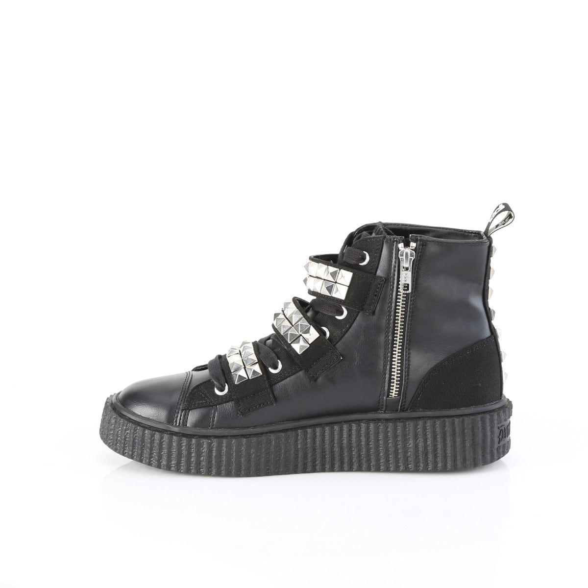 SNEEKER-225 Black Canvas-Vegan Leather Demonia US Size (Women's): 4