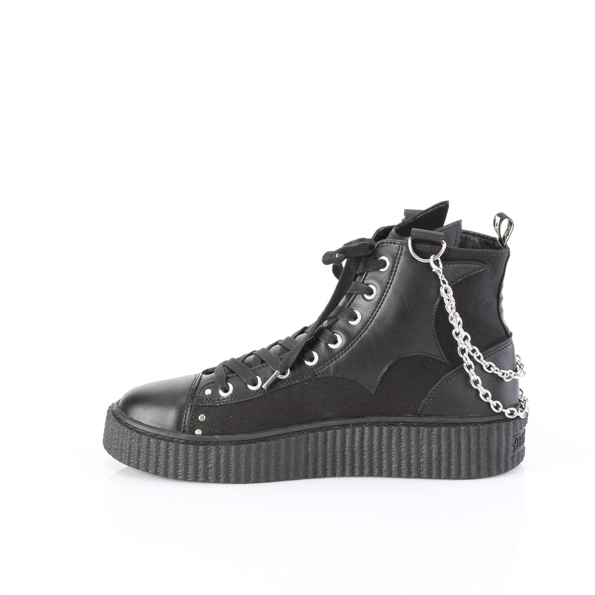 SNEEKER-230 Black Canvas-Vegan Leather Demonia US Size (Women's): 4