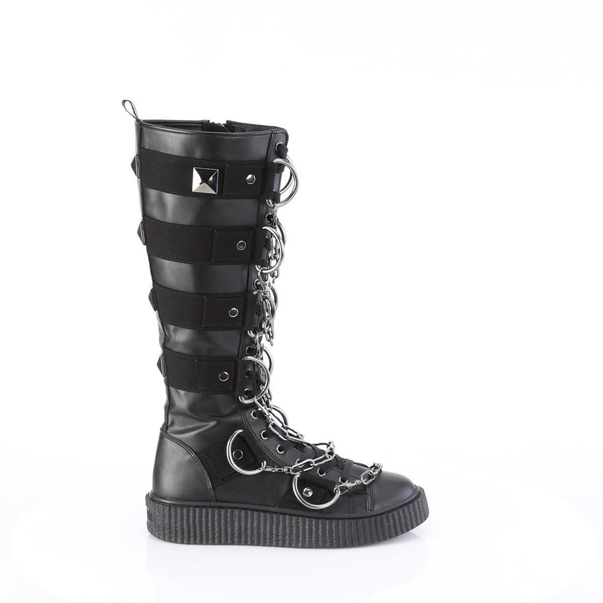 SNEEKER-405 Black Vegan Leather-Canvas Demonia US Size (Women's): 4