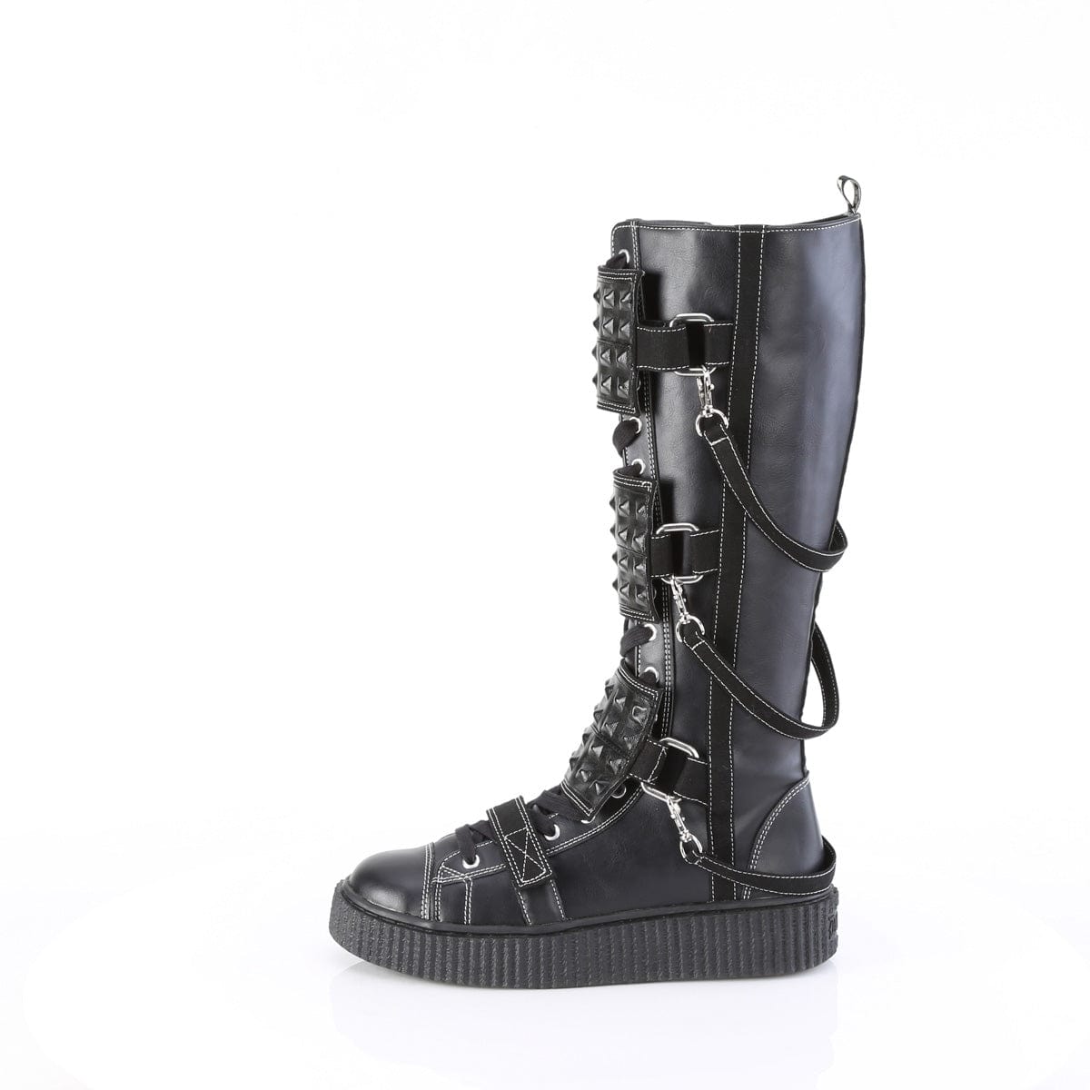 SNEEKER-410 Black Vegan Leather-Canvas Demonia US Size (Women's): 4