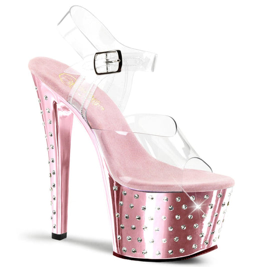 STARDUST-708 Clear/Baby Pink Chrome Pleaser US Size (Women's): 5