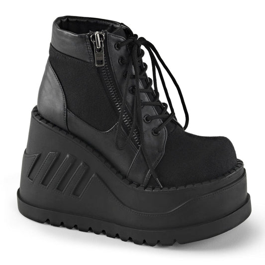 STOMP-10 Black Canvas-Vegan Leather Demonia US Size (Women's): 5