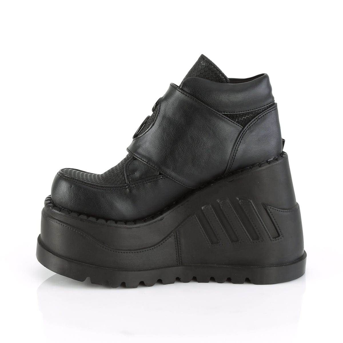 STOMP-15 Black Vegan Leather Demonia US Size (Women's): 5