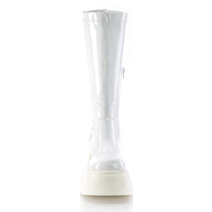 STOMP-200 White Hologram Stretch Patent Demonia US Size (Women's): 5