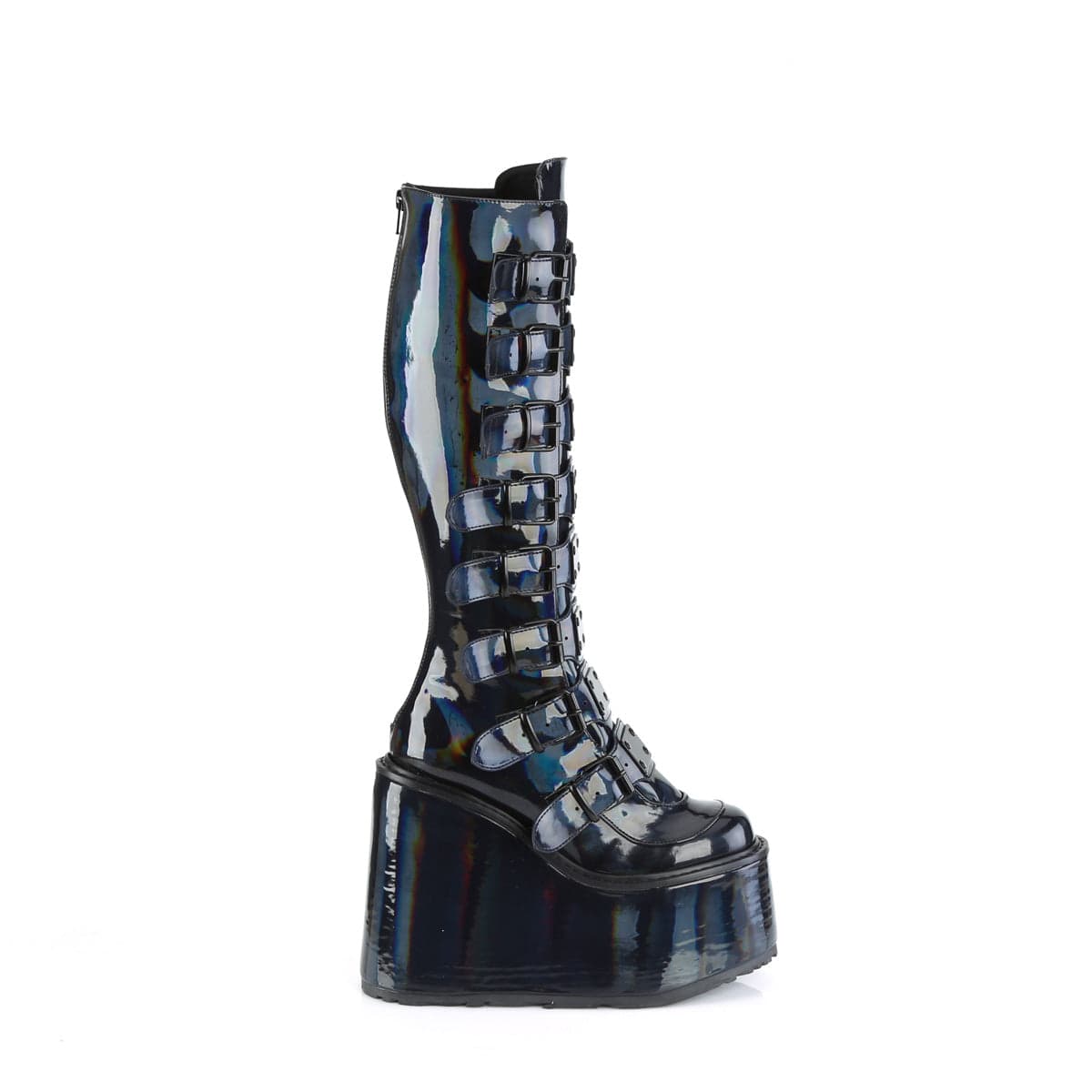 SWING-815 Black Hologram graphic Patent Demonia US Size (Women's): 6